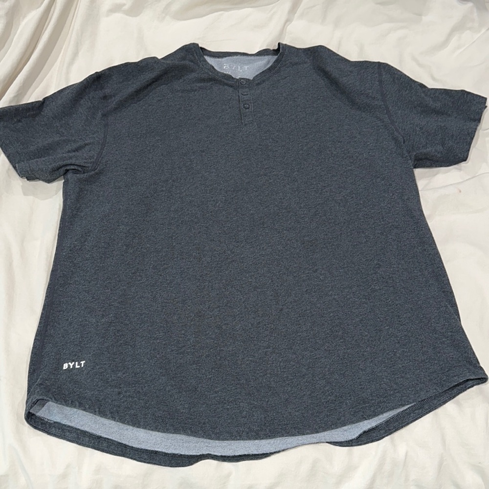 Charcoal grey size XXL short sleeve Henley LUX bylt basics shirt